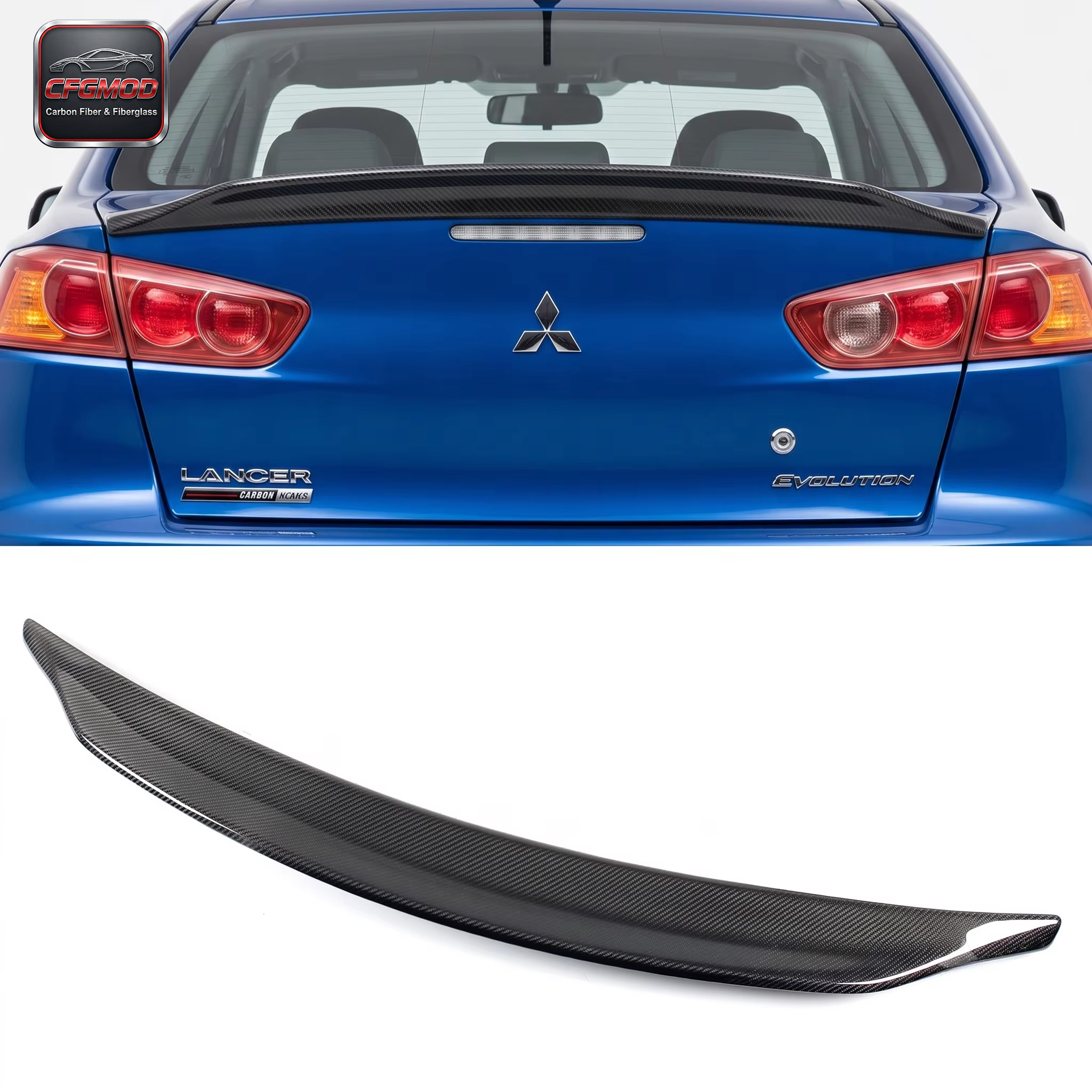 2008-2010 Lancer Evolution EVO 10 X Duckbill Rear Trunk Spoiler Carbon Fiber Black High Quality — 1