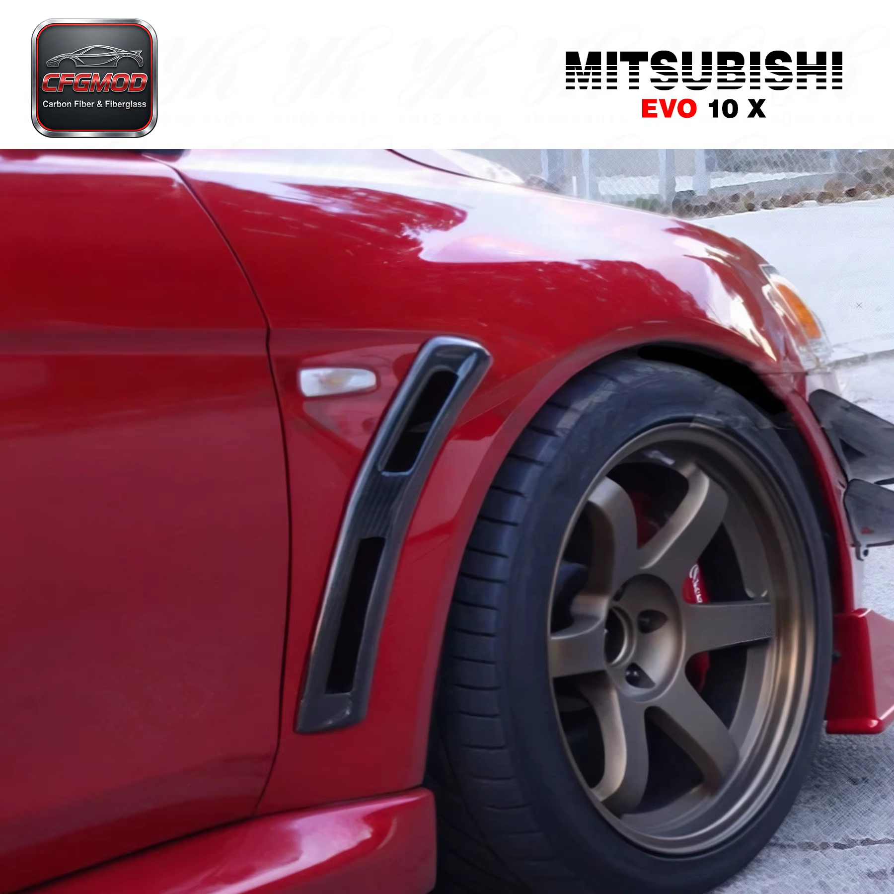 Carbon Fiber Evolution 10 EVO X FENDER VENTS (Pair) 2 Pcs CF — 4
