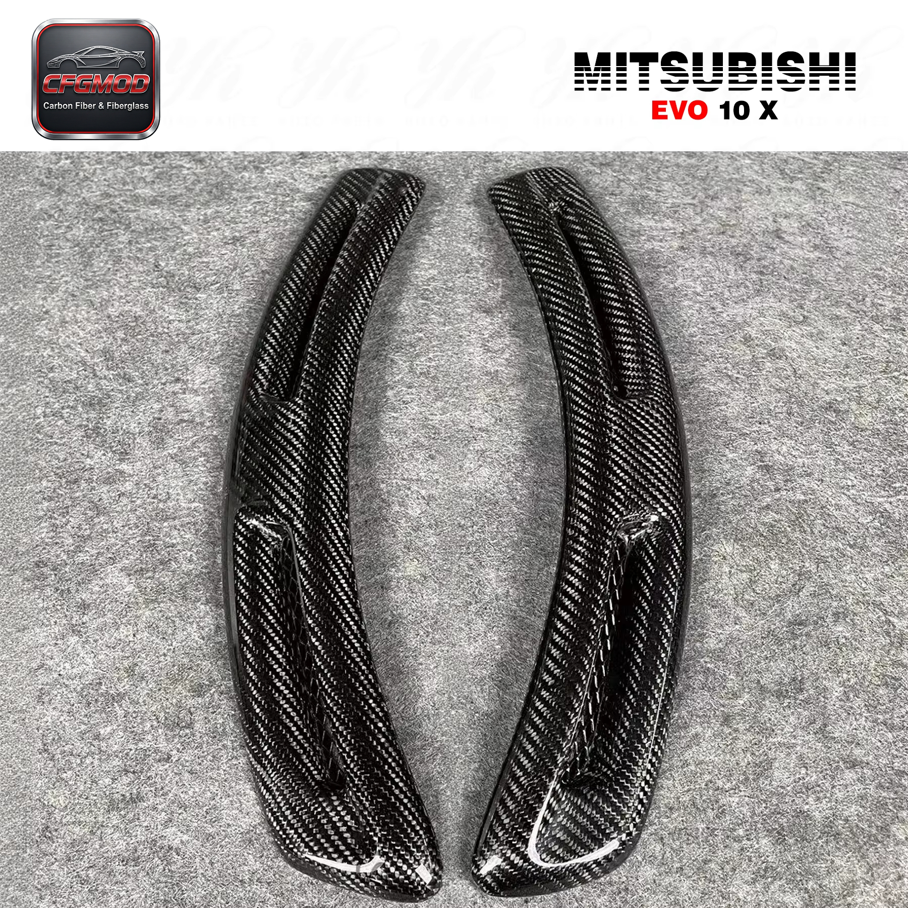 Carbon Fiber Evolution 10 EVO X FENDER VENTS (Pair) 2 Pcs CF — 6