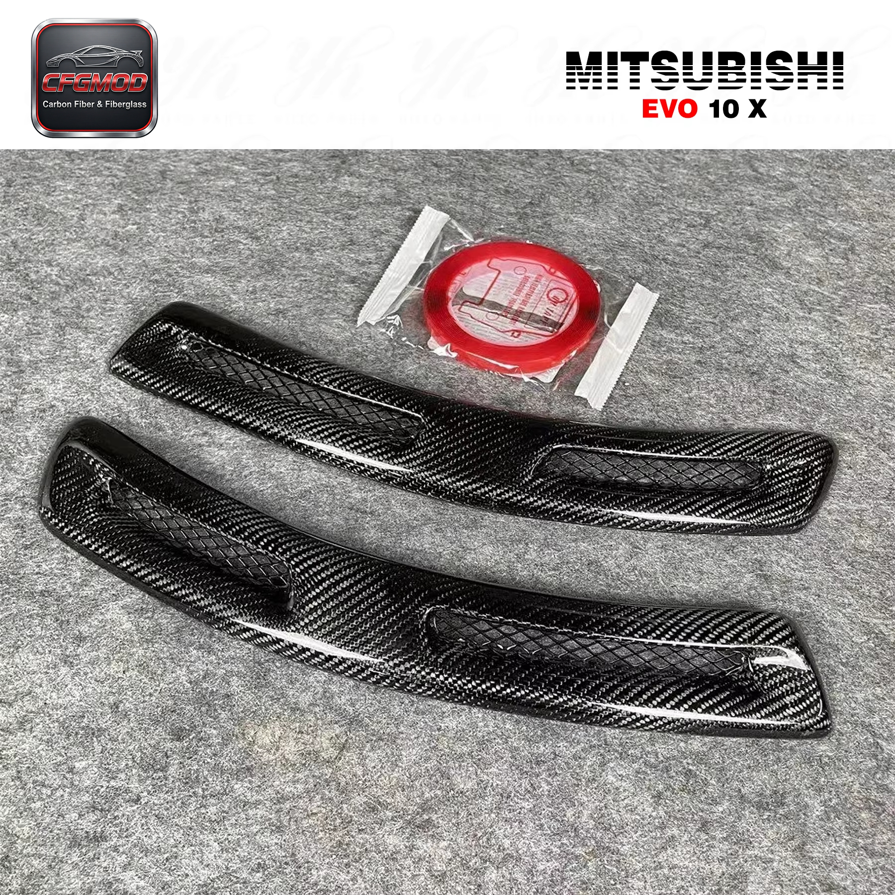 Carbon Fiber Evolution 10 EVO X FENDER VENTS (Pair) 2 Pcs CF — 7