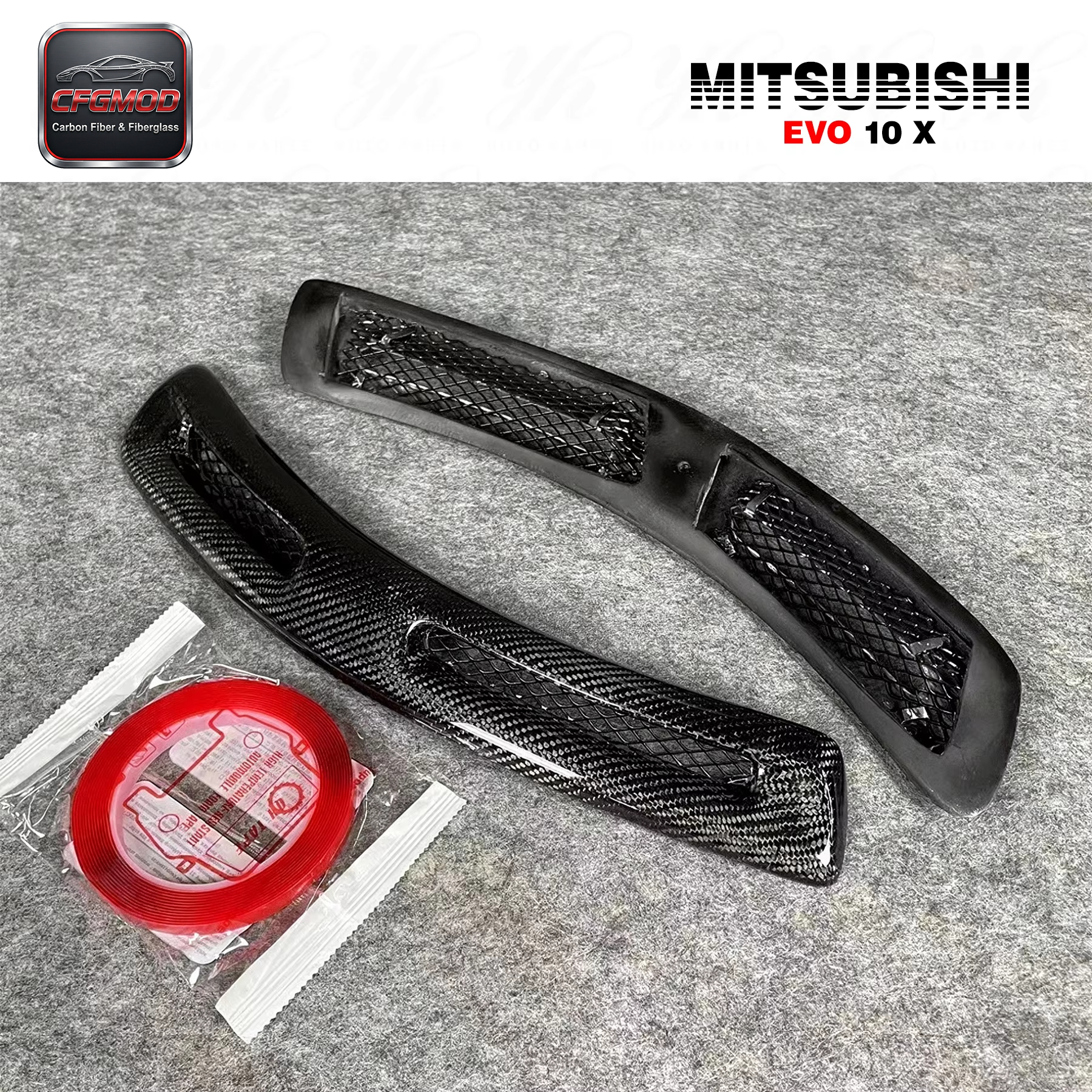Carbon Fiber Evolution 10 EVO X FENDER VENTS (Pair) 2 Pcs CF — 9