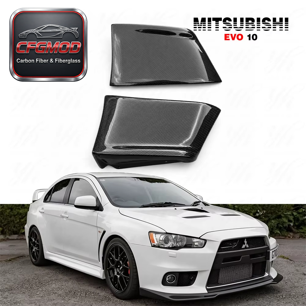 For EVO X Evolution 10 REAR BUMPER CORNER EXTENSION (pair) 2pcs Carbon Fiber CF — 3