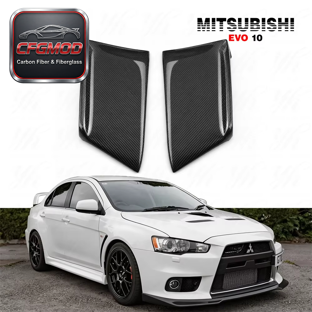 For EVO X Evolution 10 REAR BUMPER CORNER EXTENSION (pair) 2pcs Carbon Fiber CF — 4