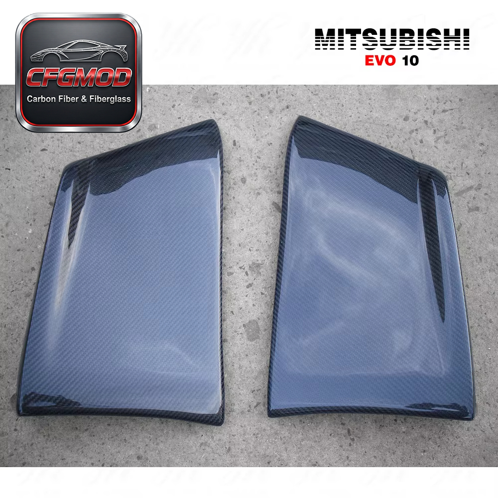 For EVO X Evolution 10 REAR BUMPER CORNER EXTENSION (pair) 2pcs Carbon Fiber CF — 5