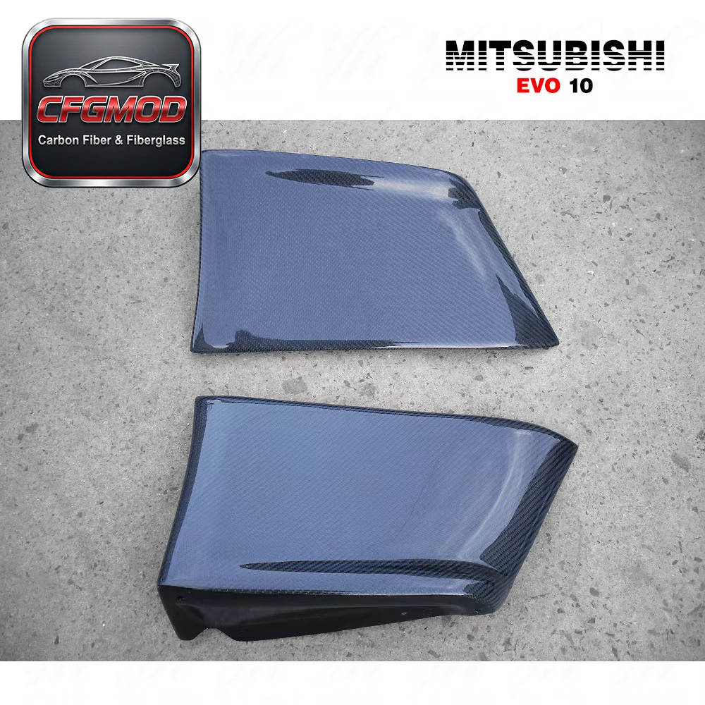 For EVO X Evolution 10 REAR BUMPER CORNER EXTENSION (pair) 2pcs Carbon Fiber CF — 6