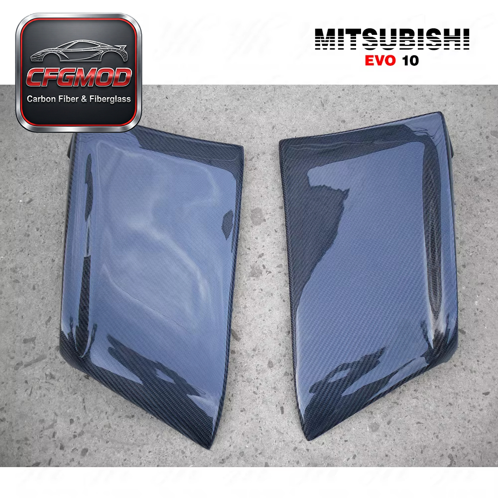 For EVO X Evolution 10 REAR BUMPER CORNER EXTENSION (pair) 2pcs Carbon Fiber CF — 7