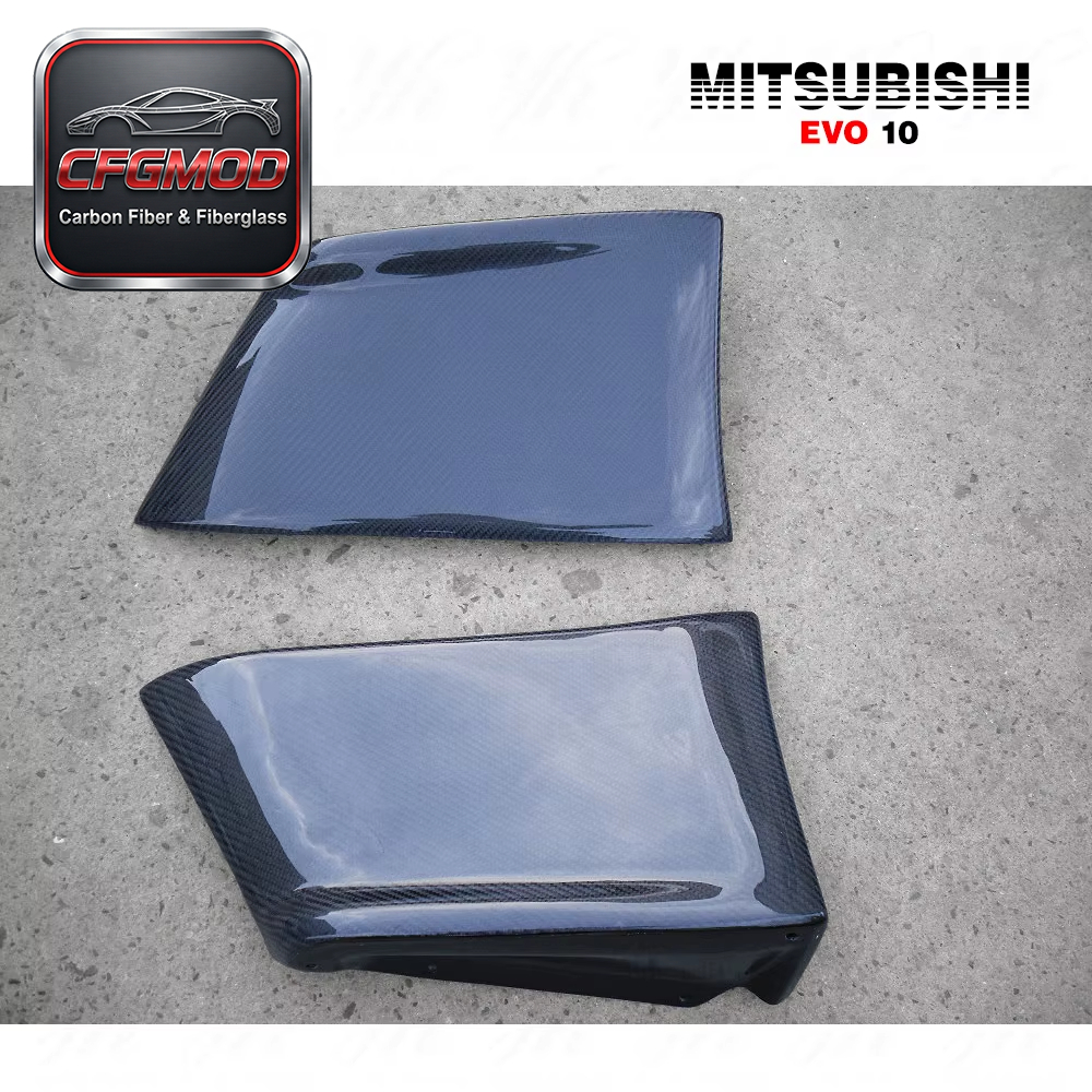 For EVO X Evolution 10 REAR BUMPER CORNER EXTENSION (pair) 2pcs Carbon Fiber CF — 8