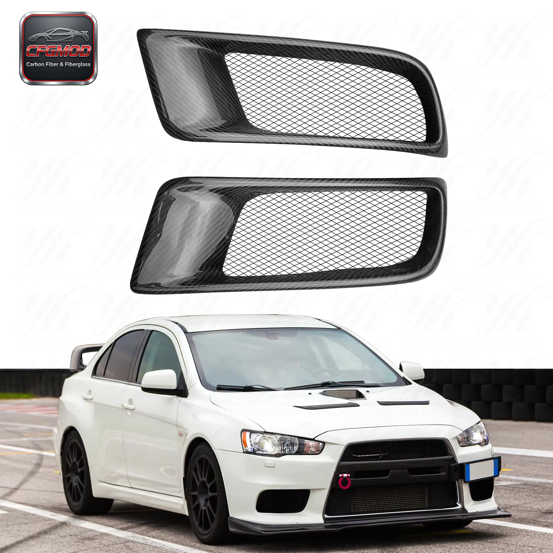 Carbon Fiber Evolution 10 EVO X RALLIART Step Bar (Pair) Black for Mitsubishi Lancer CF — 3