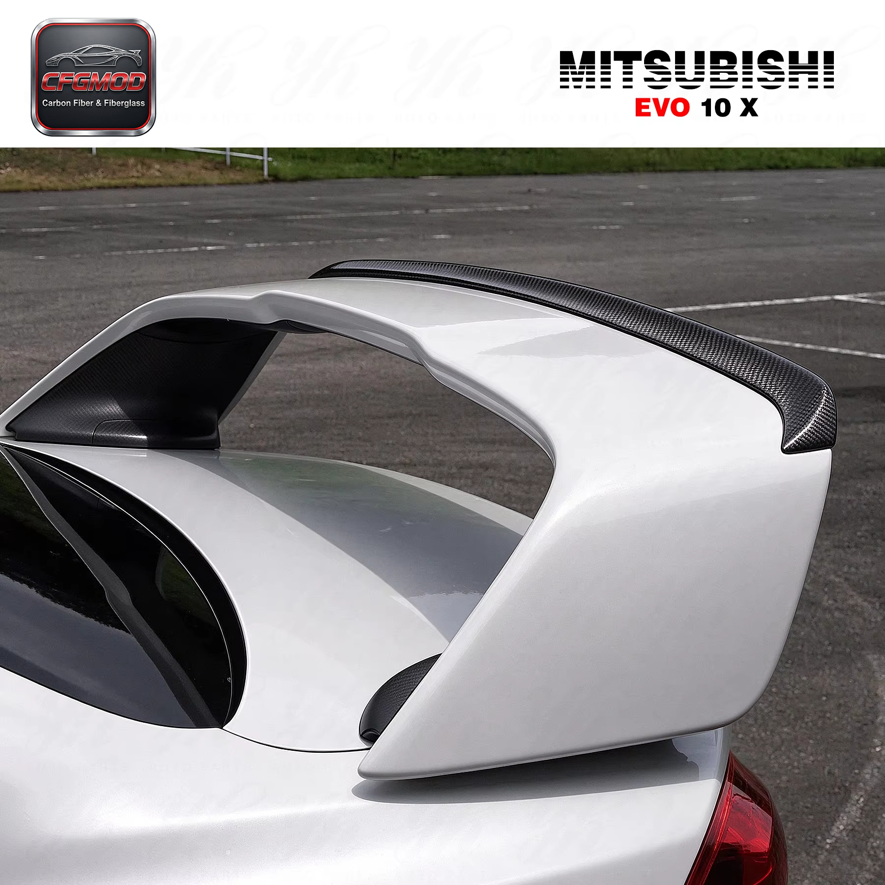 Evolution 10 EVO X Carbon Fiber Rear Single Deck GURNEY FLAP for Mitsubishi 7 Gen 2001-2010 — 1