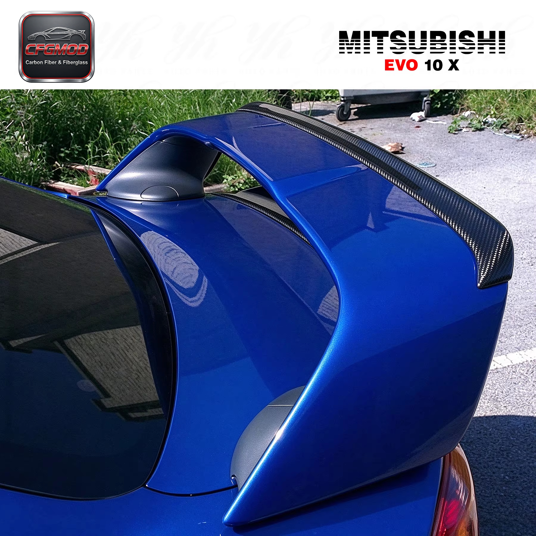 Evolution 10 EVO X Carbon Fiber Rear Single Deck GURNEY FLAP for Mitsubishi 7 Gen 2001-2010 — 7