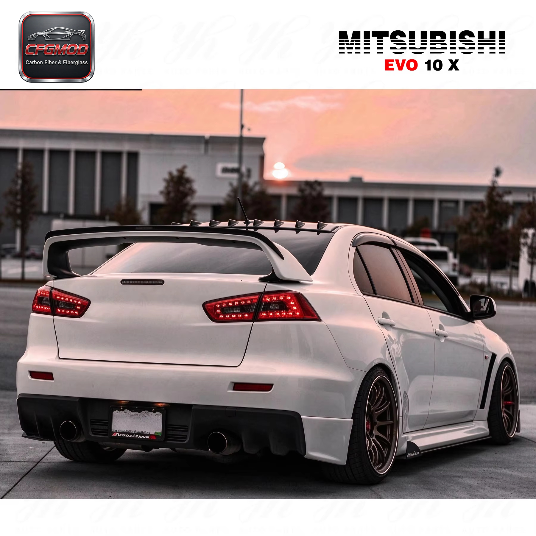 Evolution 10 EVO X Carbon Fiber Rear Single Deck GURNEY FLAP for Mitsubishi 7 Gen 2001-2010 — 9