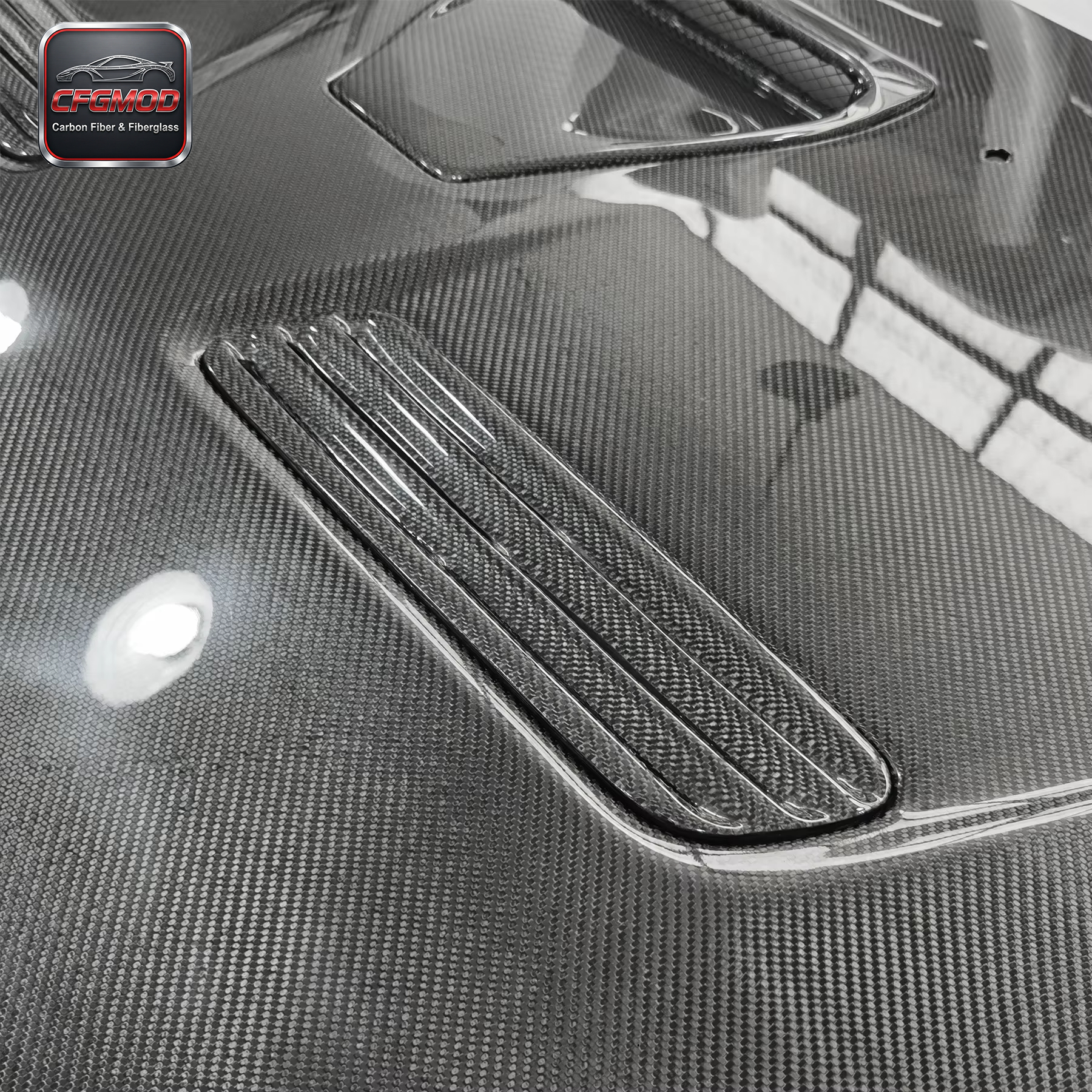 Carbon Fiber EVO X EVOLUTION 10 OEM STYLE HOOD VENTS (pair) CF — 5