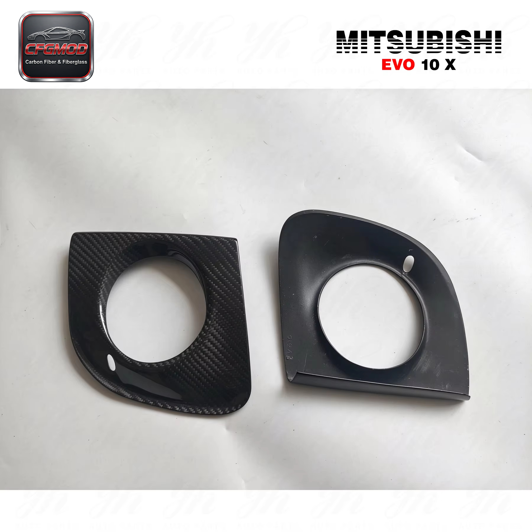 Carbon Fiber CF Body Kit for 2008-2012 Lancer Evolution X EVO 10 Fog Lights Lamps Replacement Cover — 4