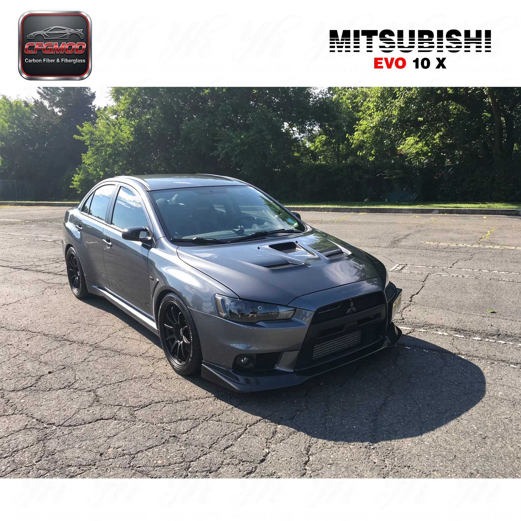 Carbon Fiber CF Body Kit for 2008-2012 Lancer Evolution X EVO 10 Fog Lights Lamps Replacement Cover — 6
