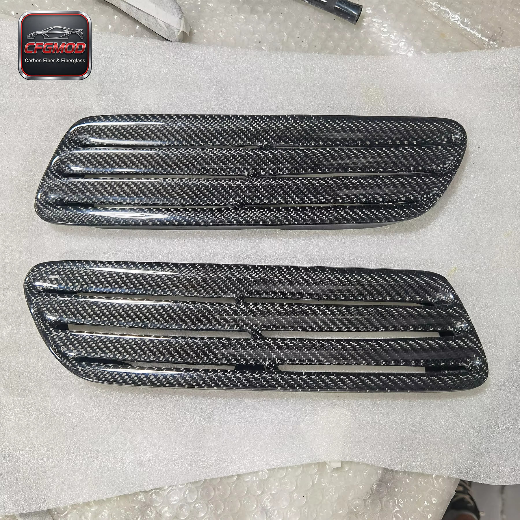 CF Carbon Fiber Bodykit for 2008-2012 Lancer Evolution EVO 10 X OEM Bonnet Hood Vents Black — 6