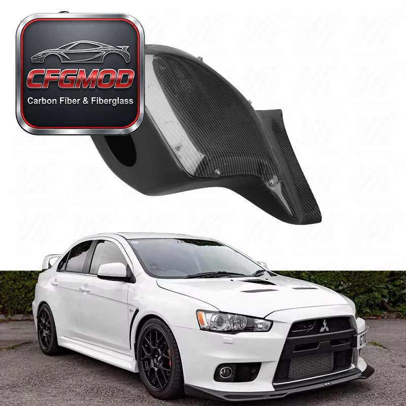 Black Car Bodykit CF Carbon Fiber H KAISAI Style Air Box Intake 08-12 Lancer Evolution X EVO 10 (NEED HKS SUCTION KIT) — 3