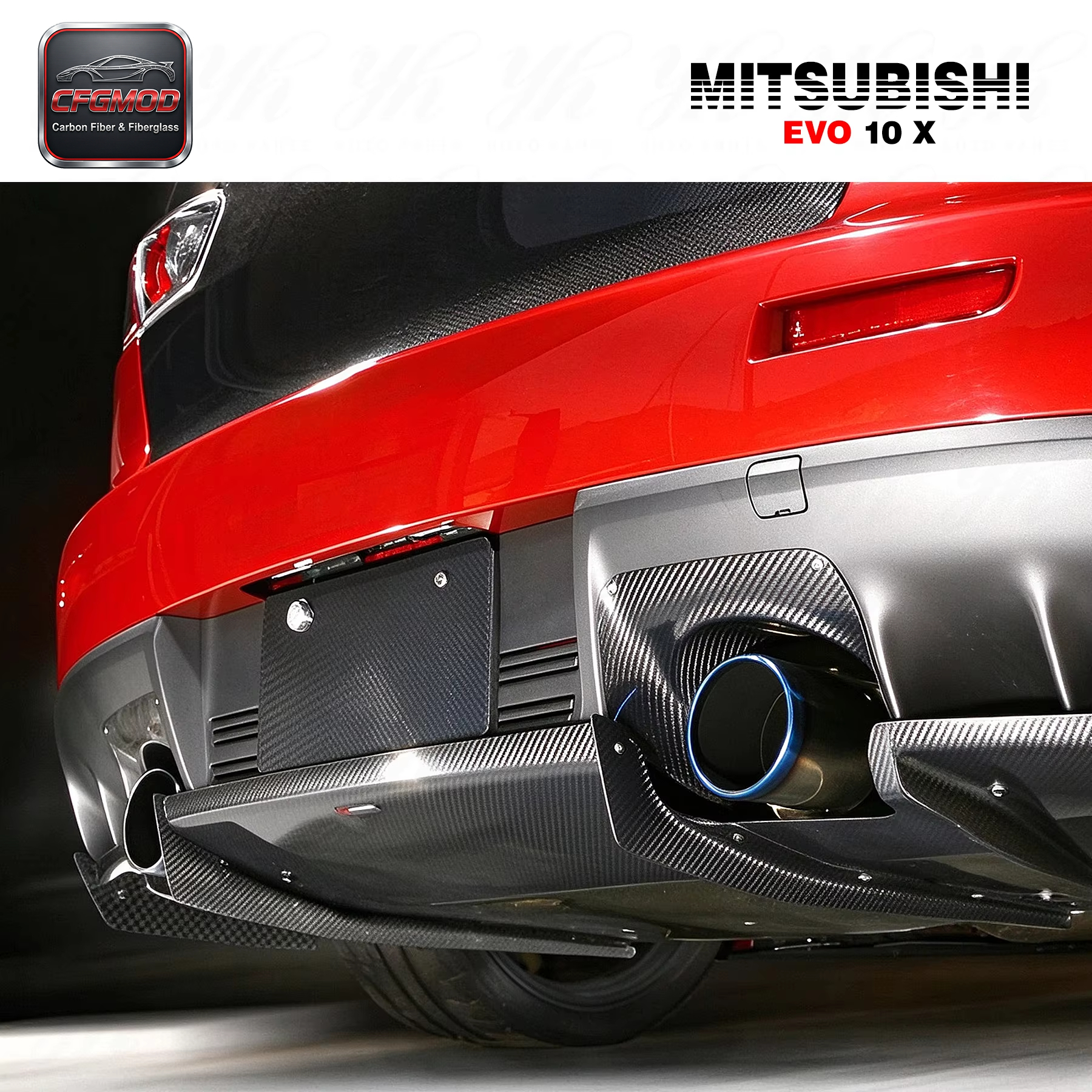 Auto Bodykit CF Carbon Fiber Rear Bumper Exhaust Heatshield for 08-12 Lancer Evolution X EVO 10 — 6