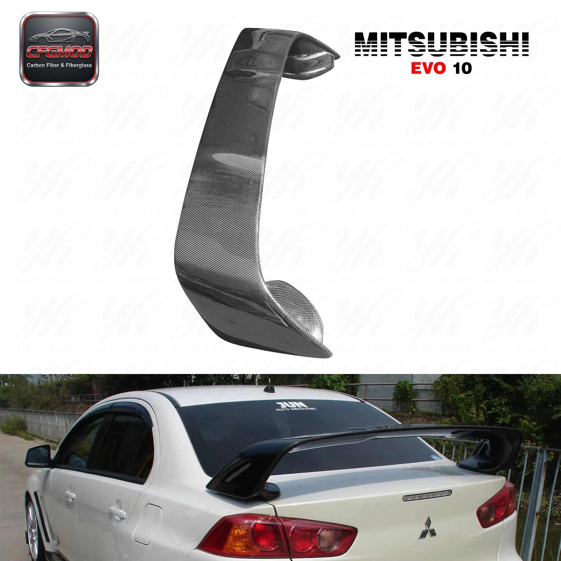 Brand High Quality Carbon Fiber OEM Style Single Deck High Gloss Black Rear Spoiler Made China for Mitsubishi Lancer Evo 10 — 3