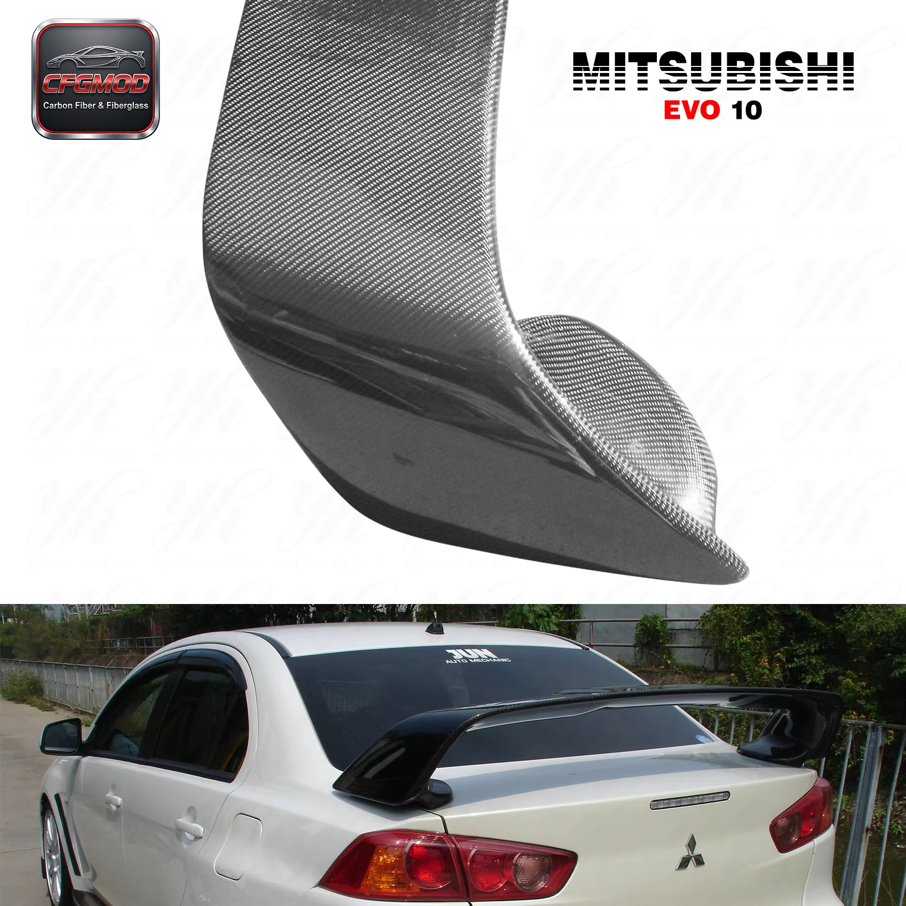 Brand High Quality Carbon Fiber OEM Style Single Deck High Gloss Black Rear Spoiler Made China for Mitsubishi Lancer Evo 10 — 4