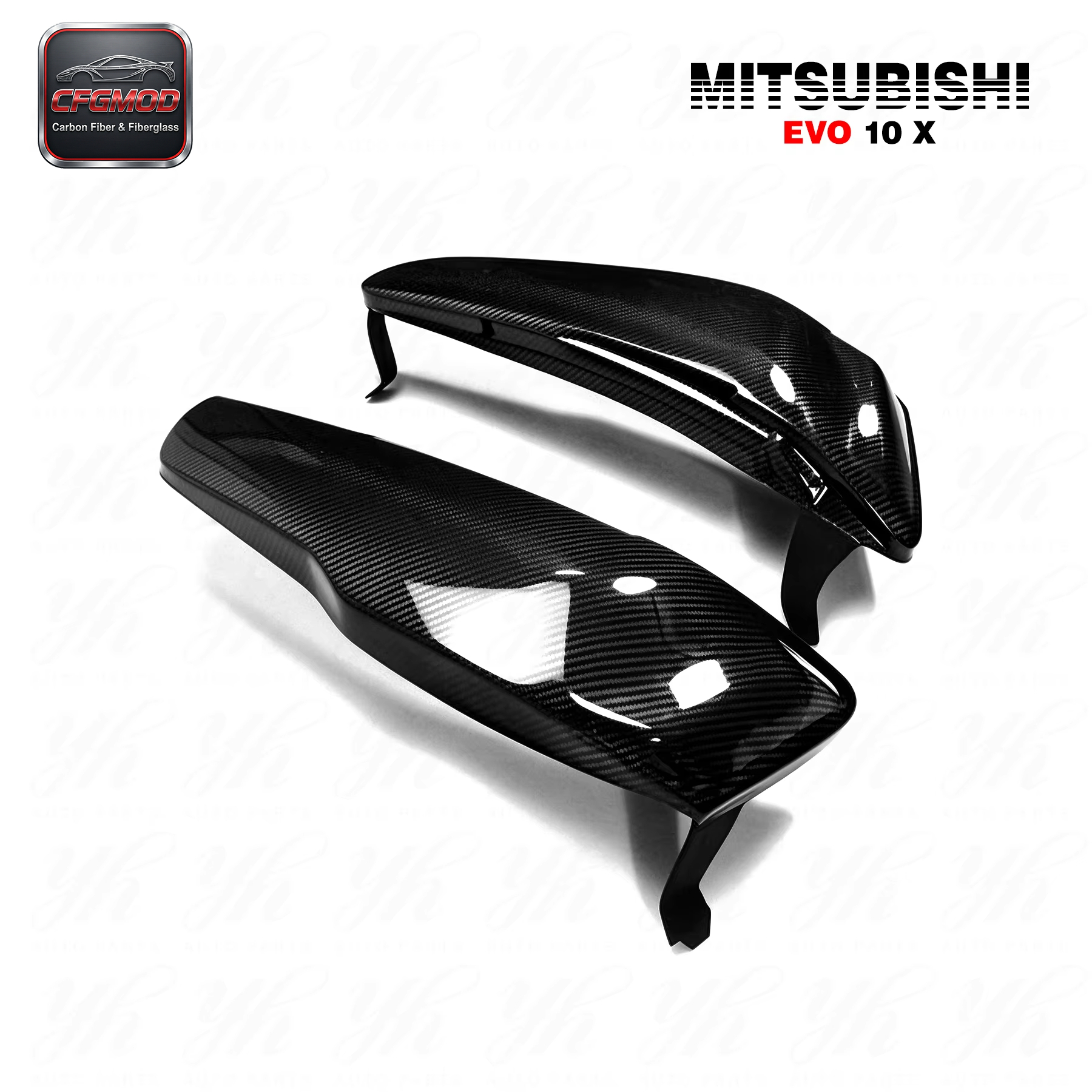 Glass Fiber Evolution EVO 10 X Headlight Block Out Panel Replacement (Pair) FRP — 2