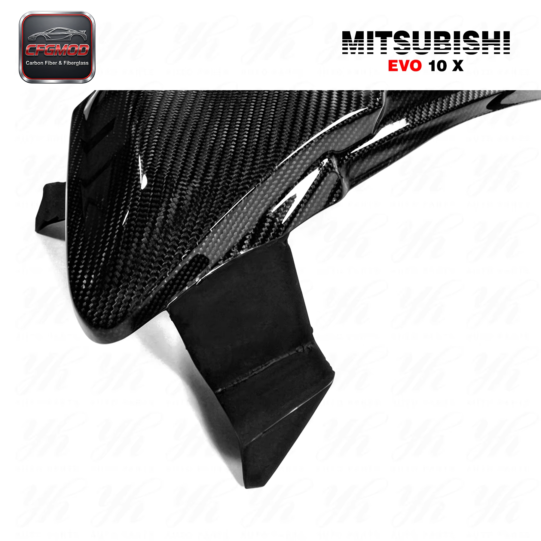 Glass Fiber Evolution EVO 10 X Headlight Block Out Panel Replacement (Pair) FRP — 4