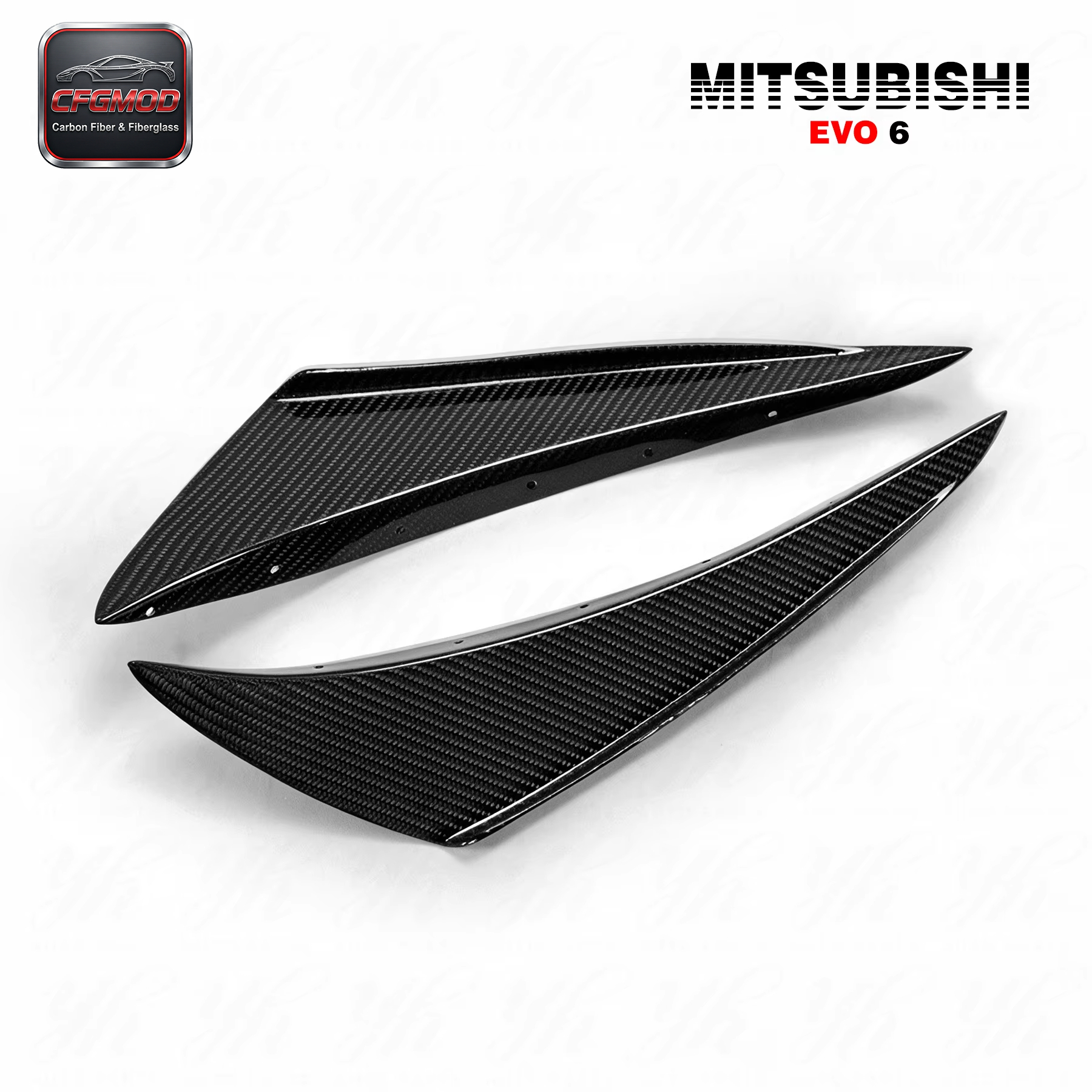 Carbon Fiber OEM Front Bumper 2pcs Splitter Canard for Evolution Evo 6 CF — 2