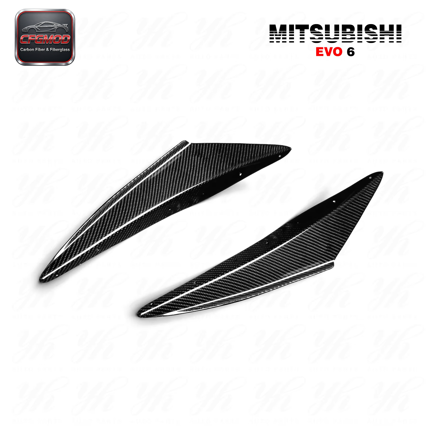 Carbon Fiber OEM Front Bumper 2pcs Splitter Canard for Evolution Evo 6 CF — 4