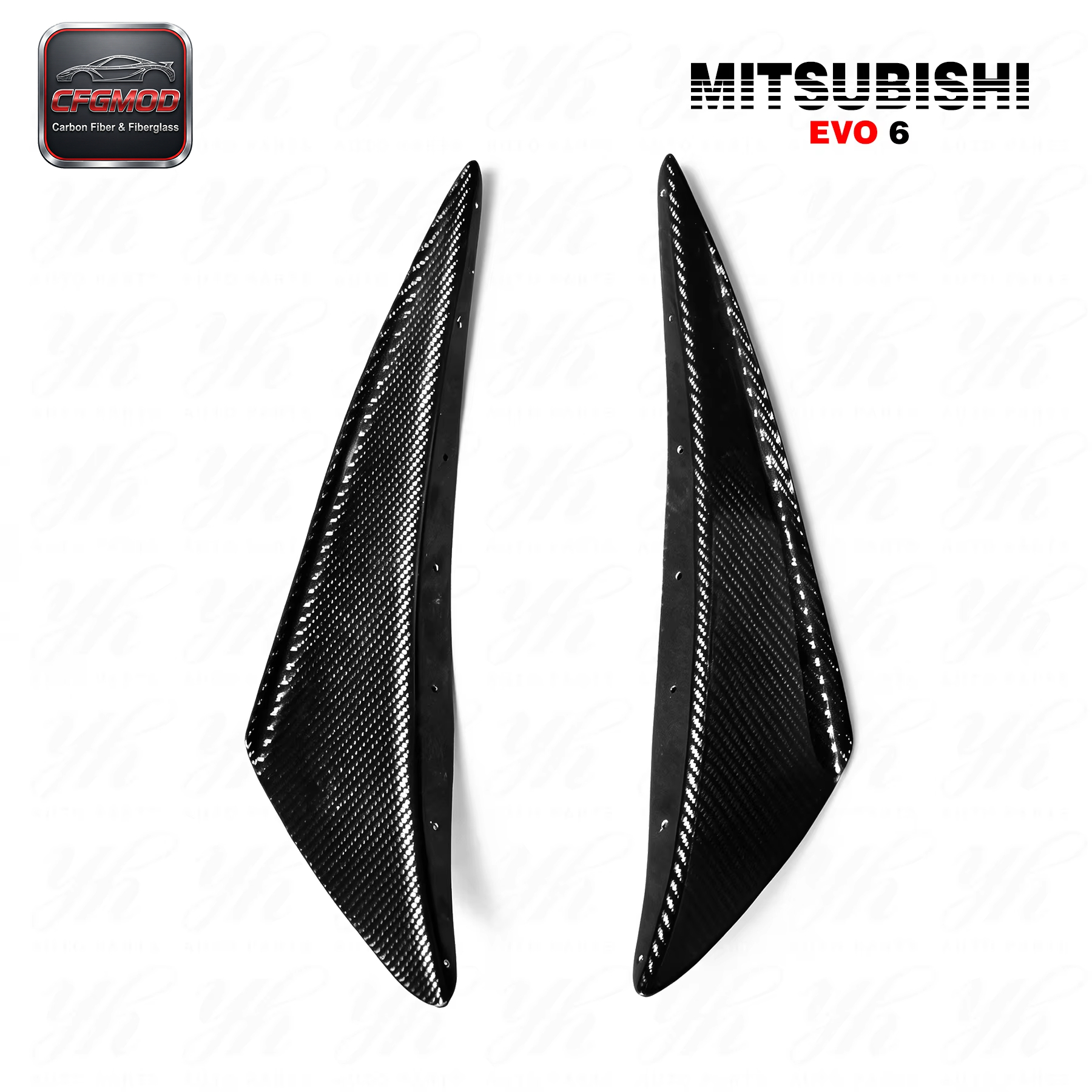 Carbon Fiber OEM Front Bumper 2pcs Splitter Canard for Evolution Evo 6 CF — 6