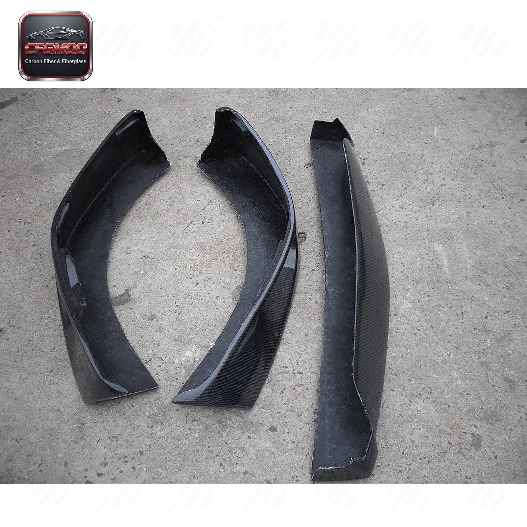 Carbon Fiber Black 3K Glossy Finish Limited Edition Extreme Style Front Lip (3pcs) for Evo 6 CF — 6