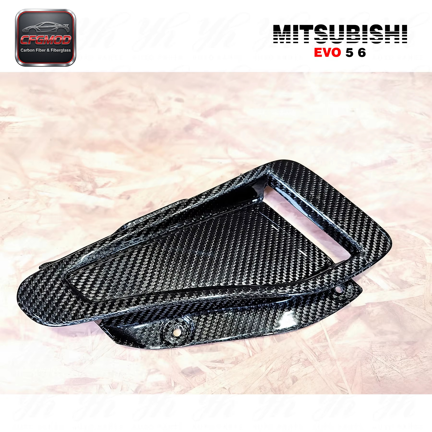Carbon Fiber Evolution EVO 5 6 OEM Hood Scoop Vent CF — 5