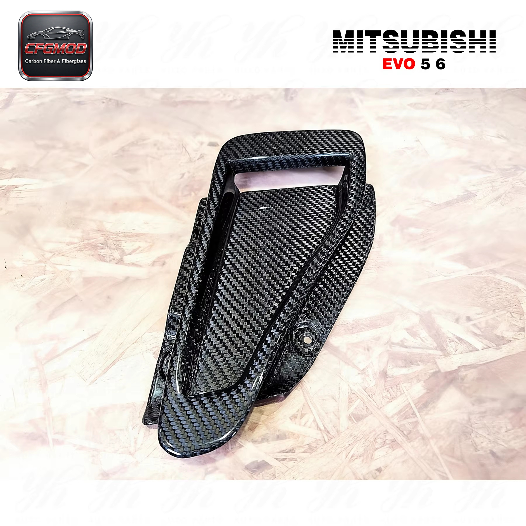 Carbon Fiber Evolution EVO 5 6 OEM Hood Scoop Vent CF — 6