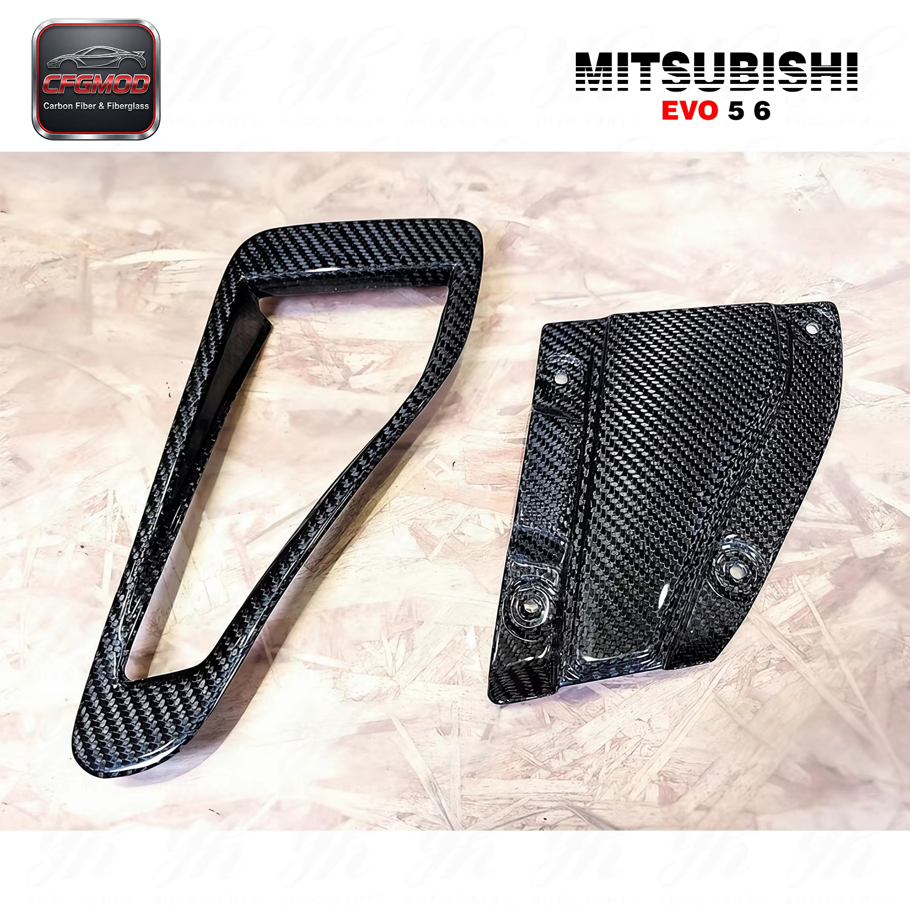 Carbon Fiber Evolution EVO 5 6 OEM Hood Scoop Vent CF — 9