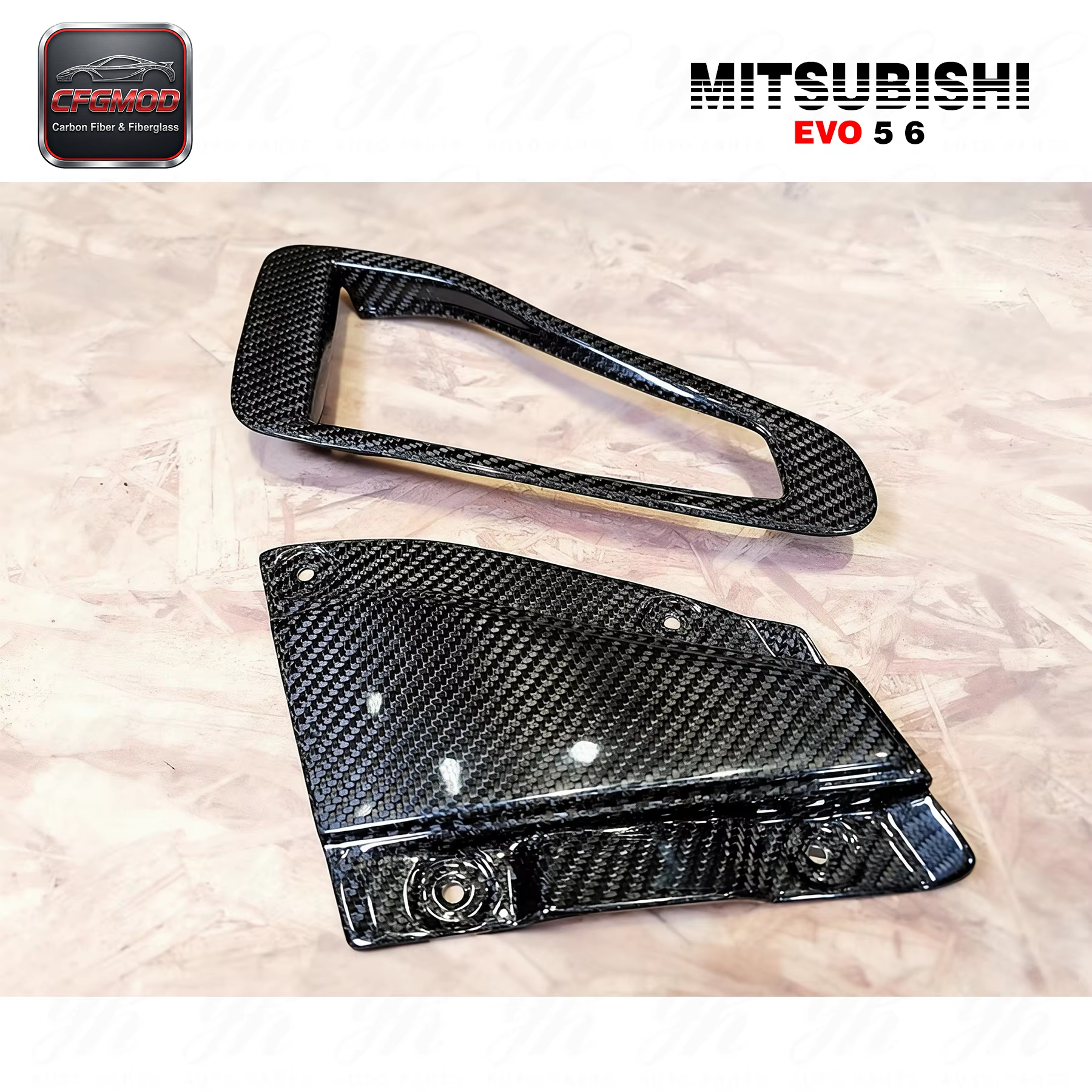 Carbon Fiber Evolution EVO 5 6 OEM Hood Scoop Vent CF — 10