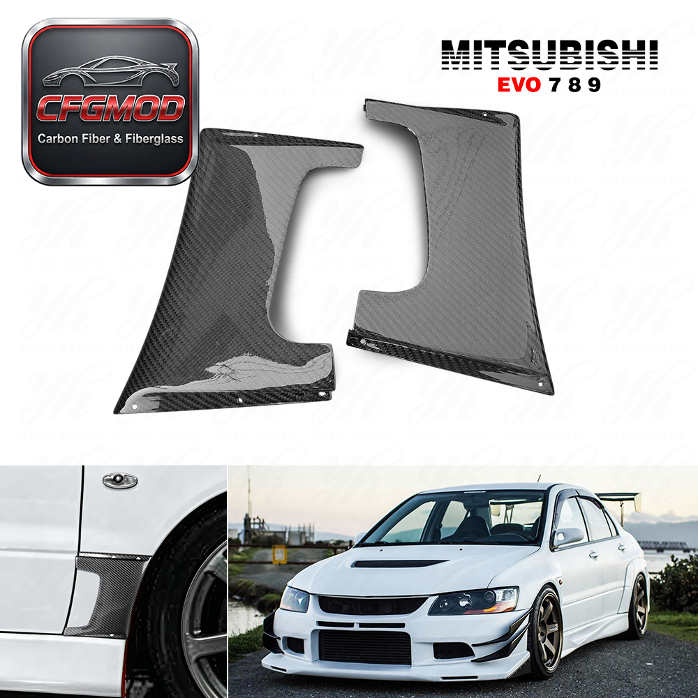 Evolution EVO 7 8 9 Lancer Front Fender Addon Side Air Panel 2pcs Carbon Fiber 1998-2001 — 4