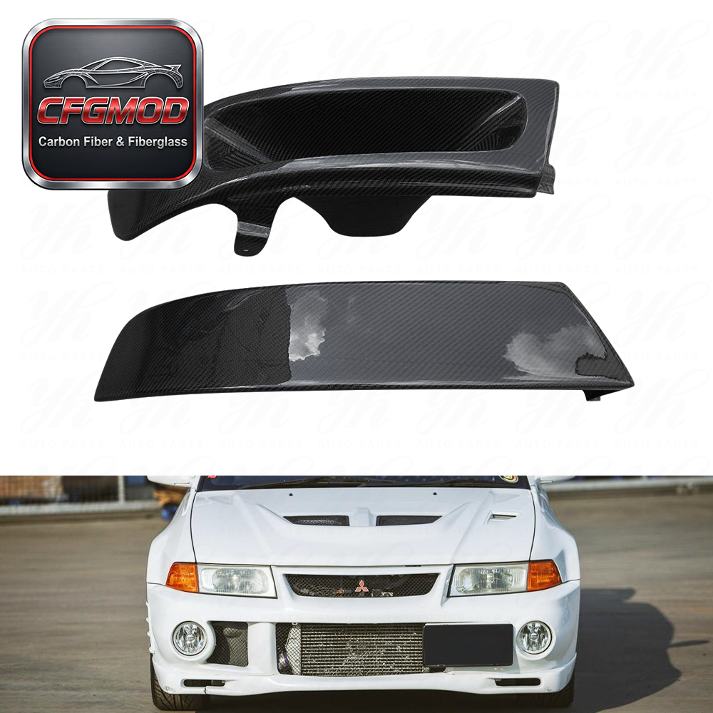 1990-1991 Lancer Evolution EVO 5 6 Headlight Air Intake Replacement Carbon Fiber — 2