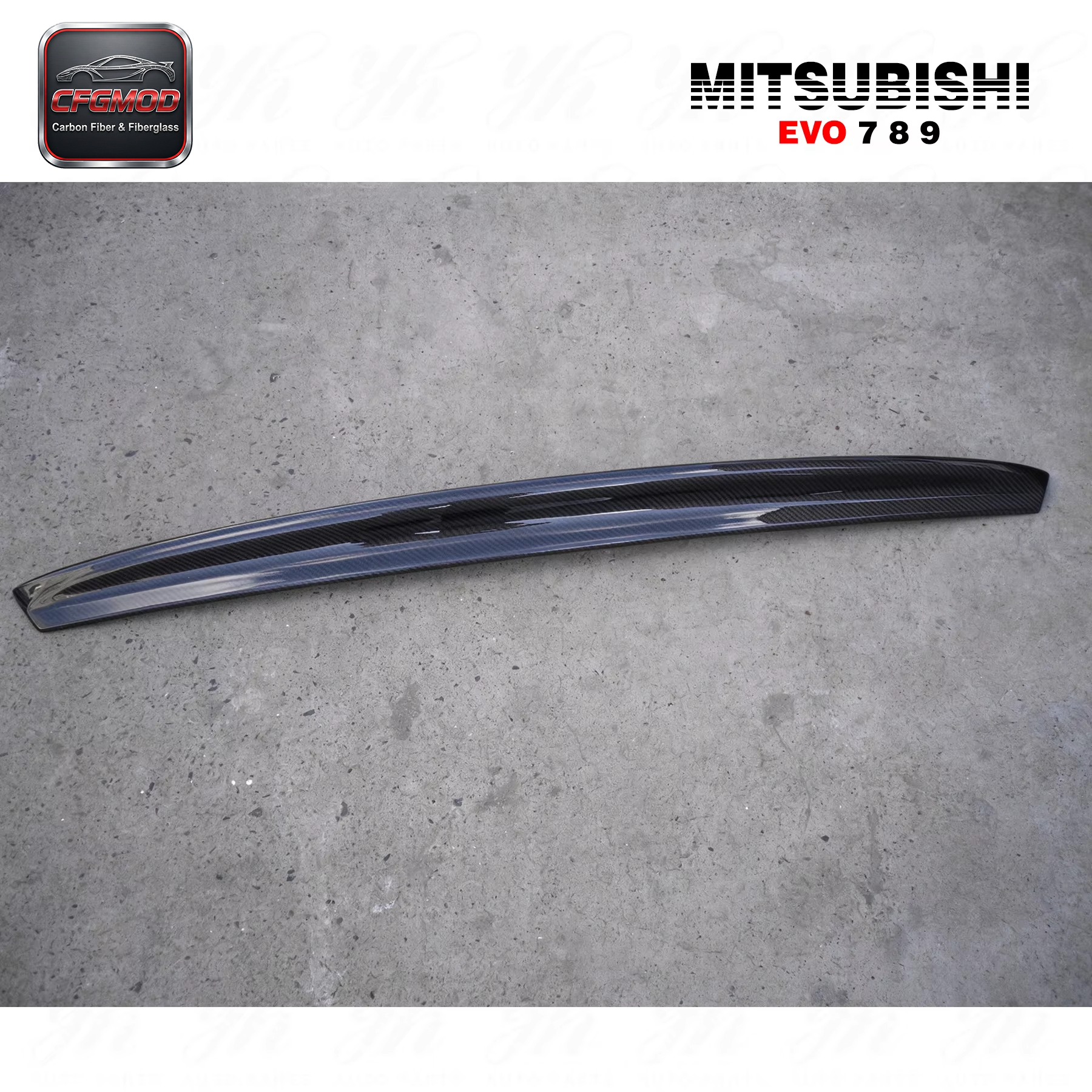 For EVO 7 8 9 Type-2 Carbon Fiber Single Deck High Gloss 3k Twill Weave Rear Spoiler — 8