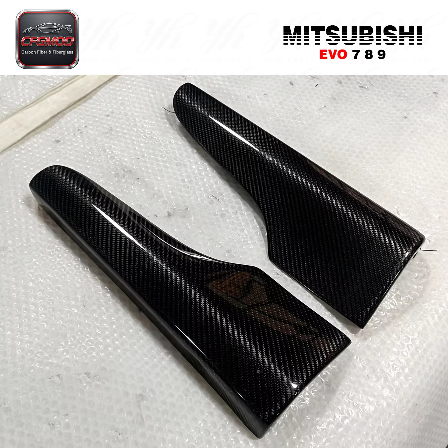 EVO 7-9 Side Skirt Add on Carbon Fiber Spat Cover — 10