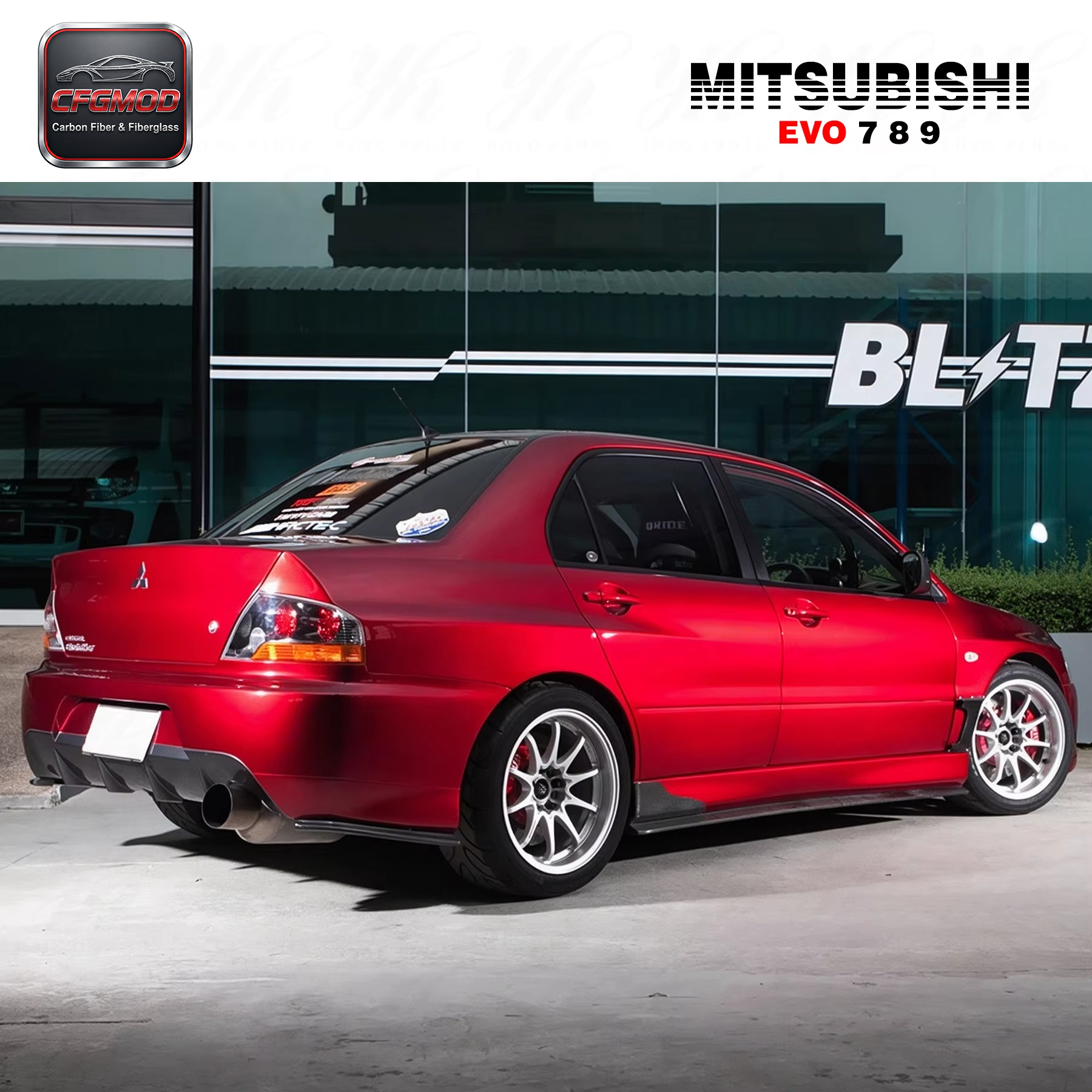 For Evolution EVO 7 8 9 Side Skirt Add on Spat Cover (Pair) CF Carbon Fiber Car Mudguards — 6