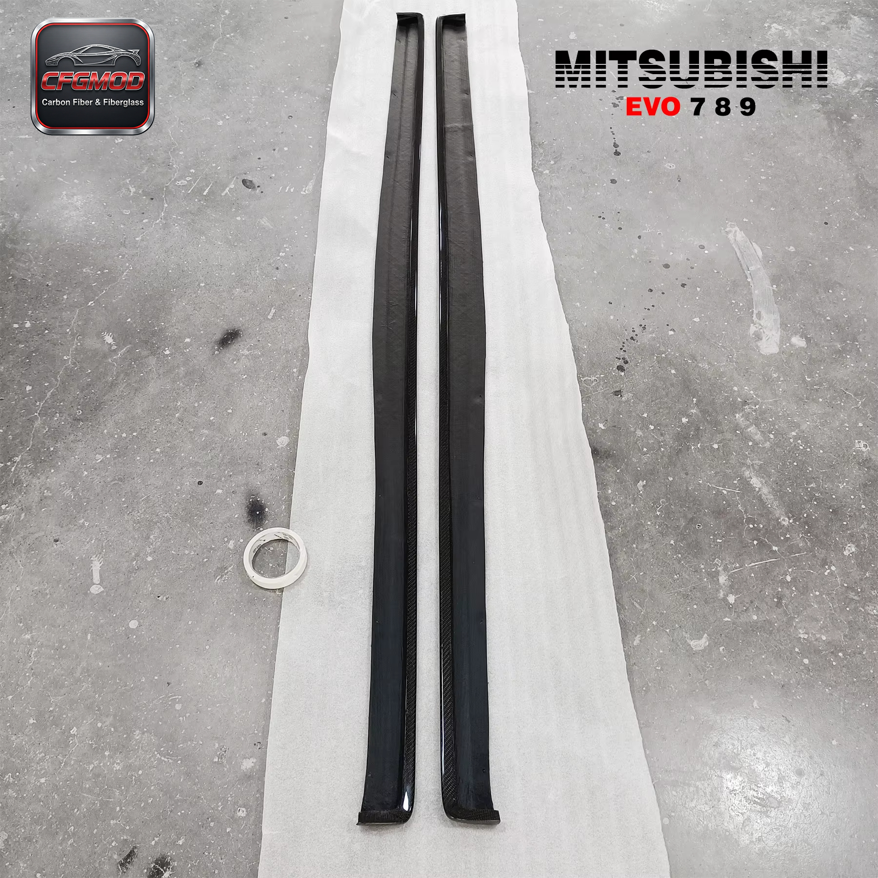 For Evolution EVO 7 8 9 DAMD Side Skirt EXTENSION (Pair) CF Carbon Fiber — 10