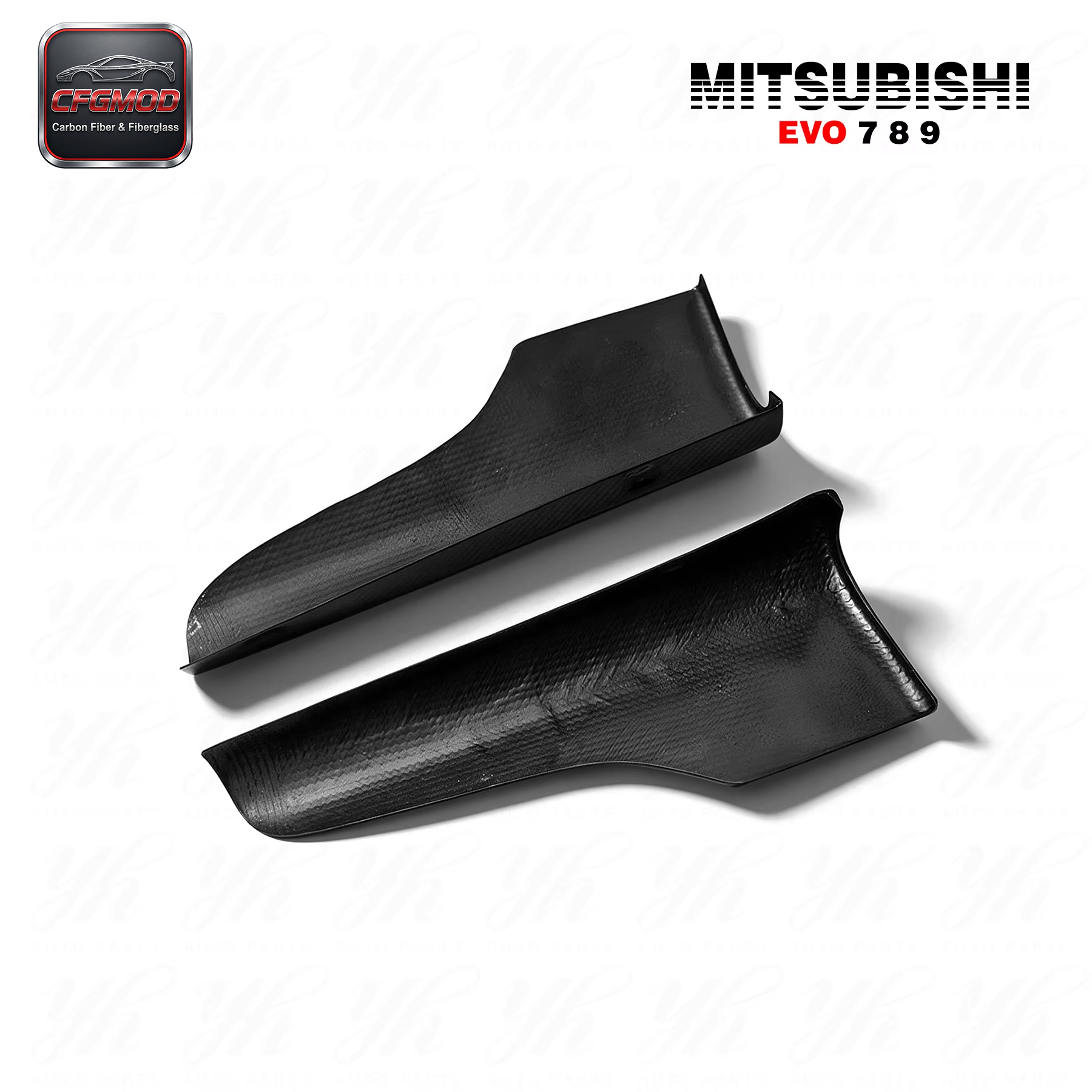 Carbon Fiber CF Side Skirt Addon Spat Extension Corner for 2001-2007 Lancer Evolution EVO 7 8 9 — 3