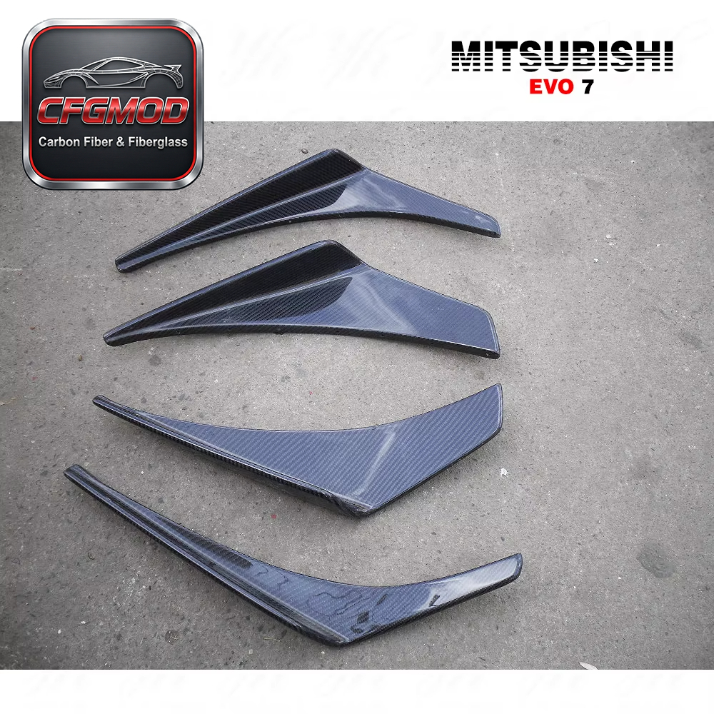 Glass Fiber OEM Front Bumper 4pcs Splitter Canard for Evolution Evo 7 FRP — 8