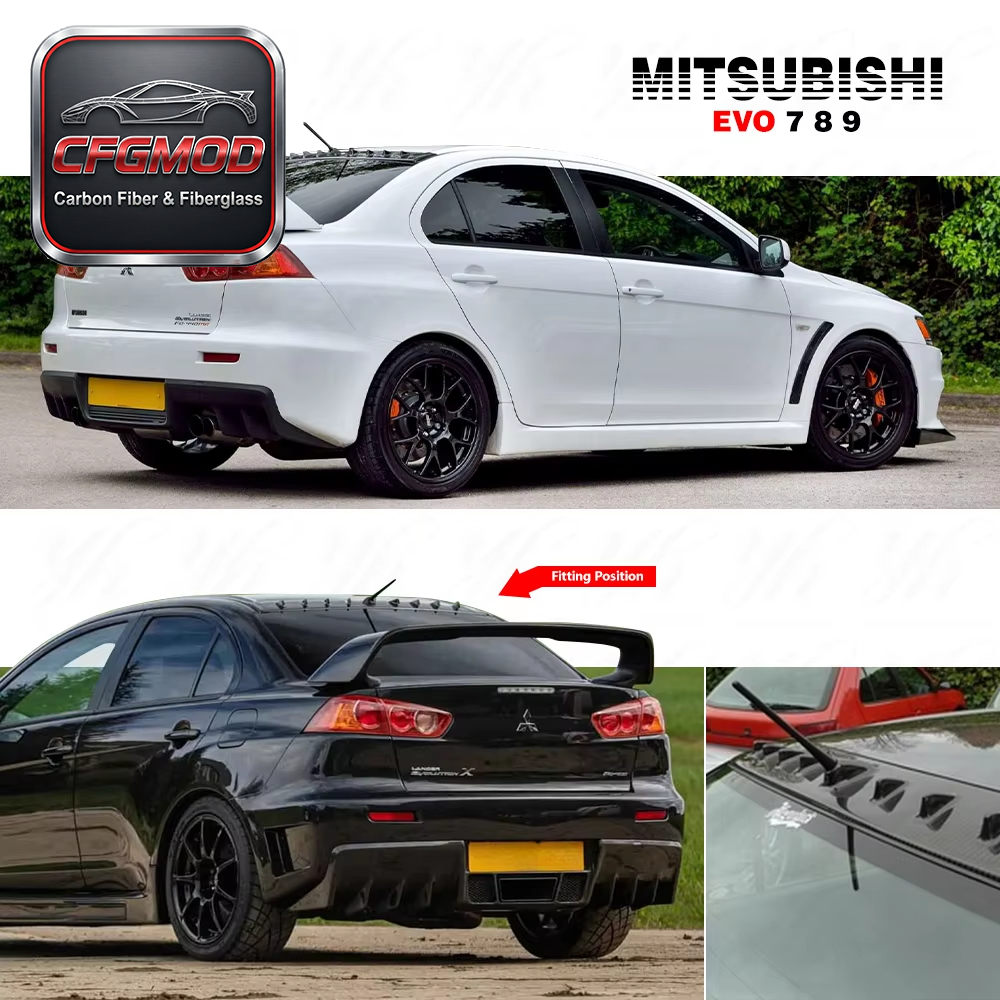 Black Carbon Fiber Rear Roof Spoiler Wing for 2001-2007 Lancer Evolution EVO 7 8 9 Vortex Air Generator Brand — 5