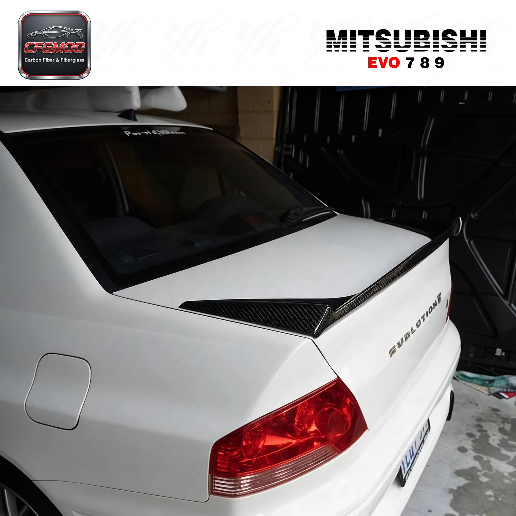 FRP Glass Fiber Original Spoiler Needs to Be Remove for 2001-2007 Evolution 7 8 9 VS Rear Trunk Spoiler Wing — 6