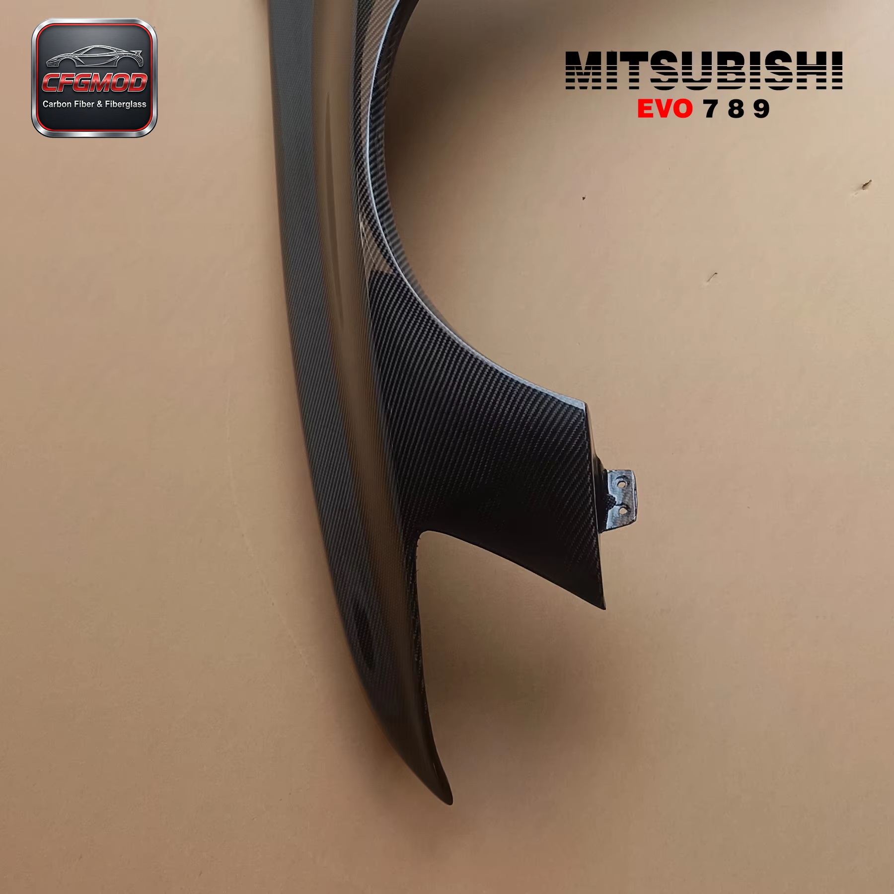 Carbon Fiber Evolution EVO 8 9 VC Front Fender (10mm Wider) (Pair) High Quality Factory-Direct Black Screw Mounting — 9