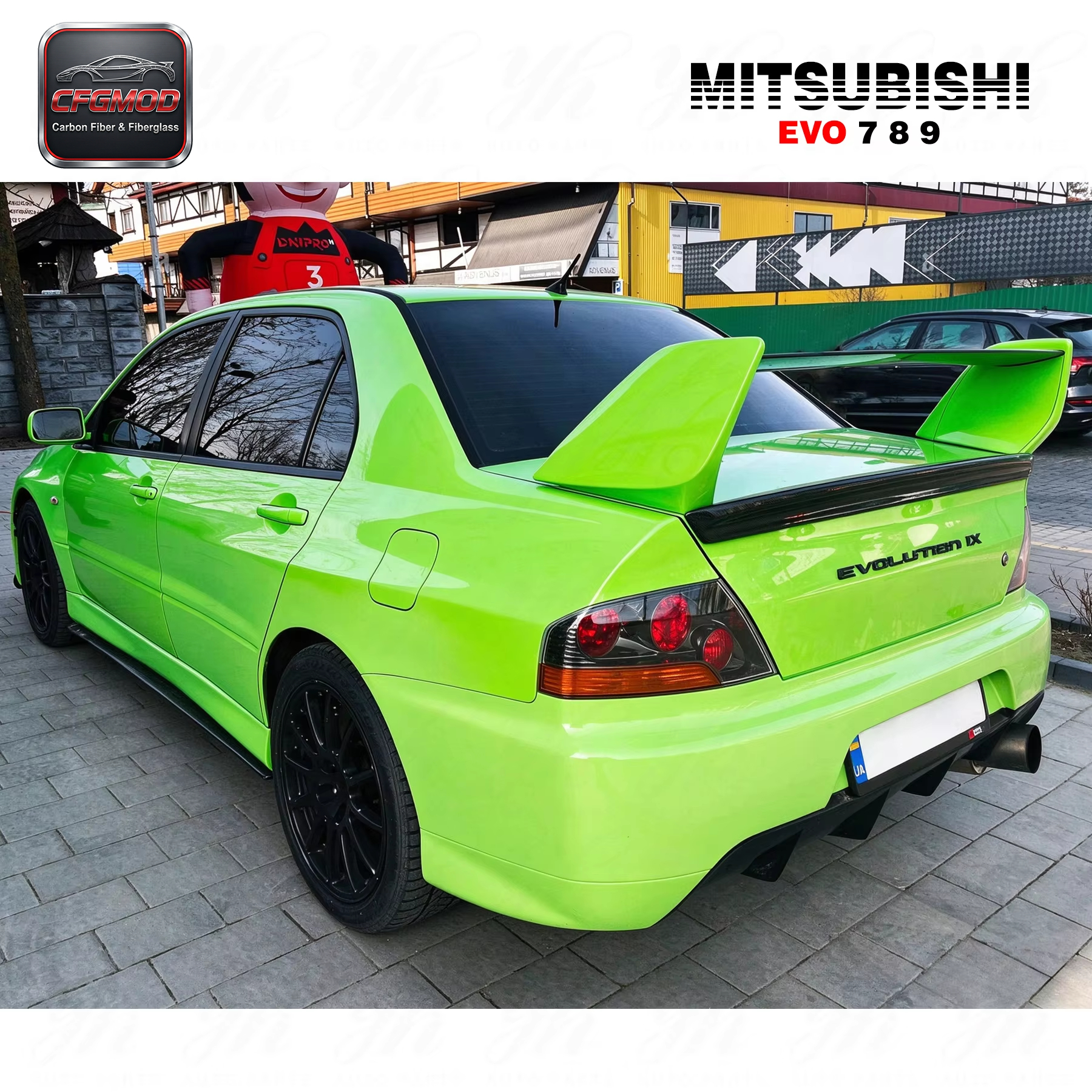 Carbon Fiber CF Rear Trunk Spoiler Wing for Evolution EVO 7 8 9 TYPE 2 (No Need to Remove Original One) — 3