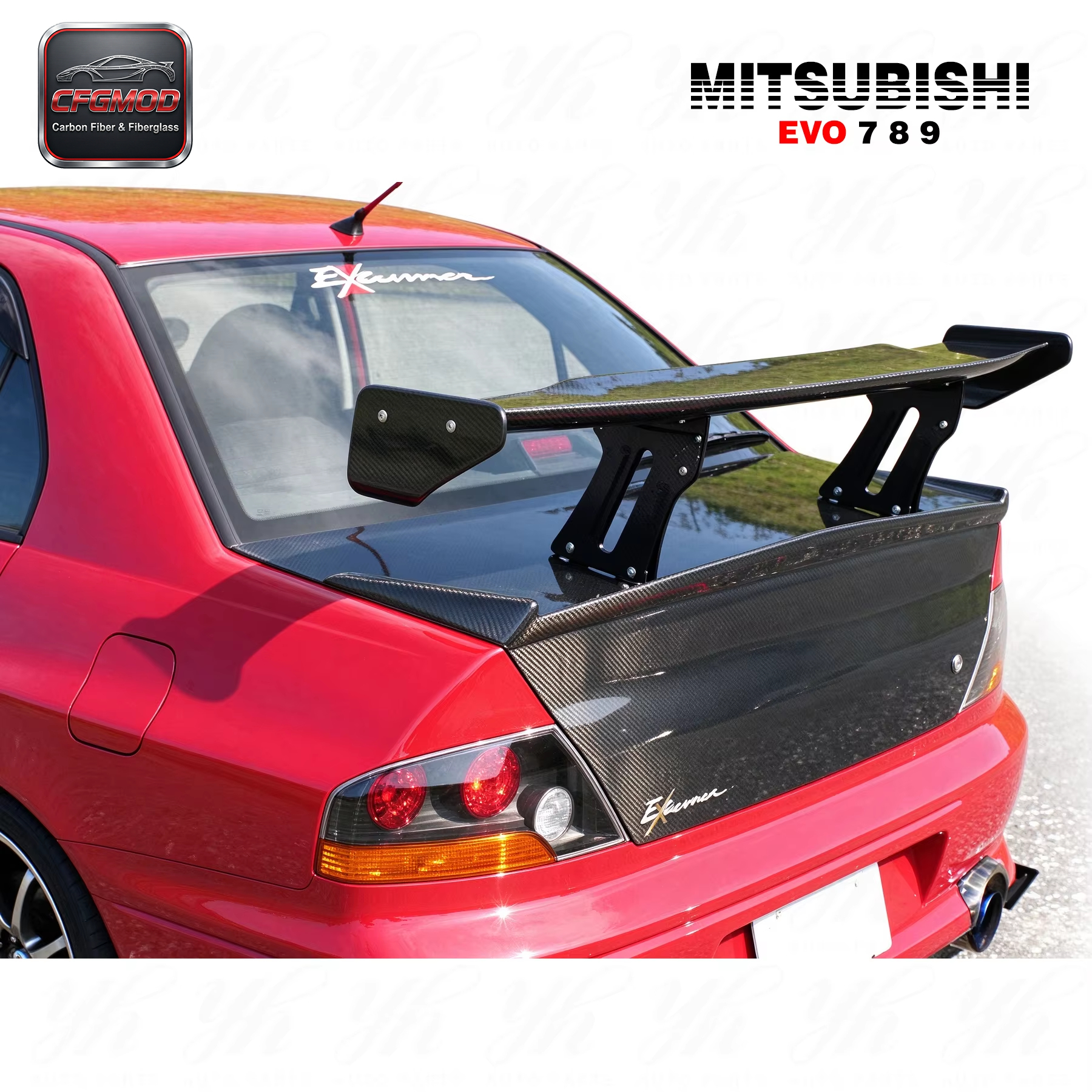 CF Carbon Fiber GT Rear Spoiler Wing for Evolution EVO 7 8 9 VS 140 cm — 3