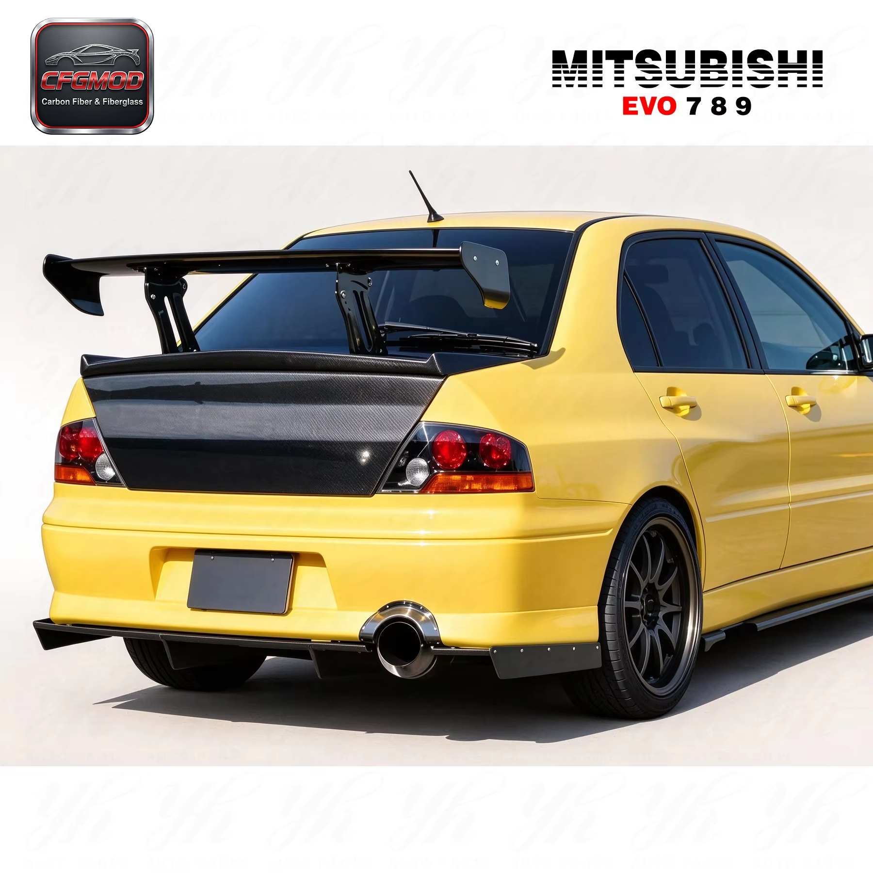 CF Carbon Fiber GT Rear Spoiler Wing for Evolution EVO 7 8 9 VS 140 cm — 4
