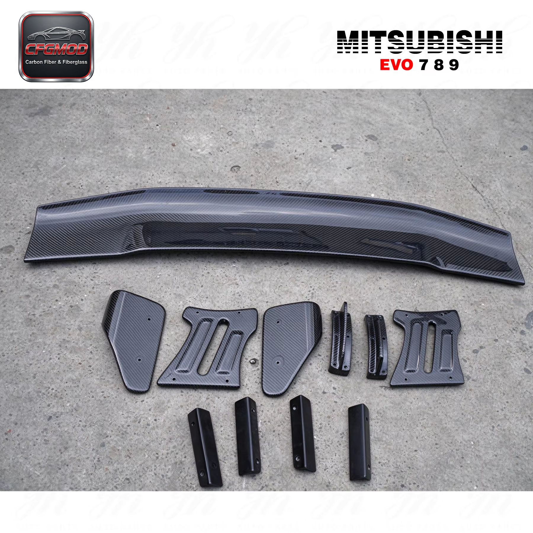 CF Carbon Fiber GT Rear Spoiler Wing for Evolution EVO 7 8 9 VS 140 cm — 6