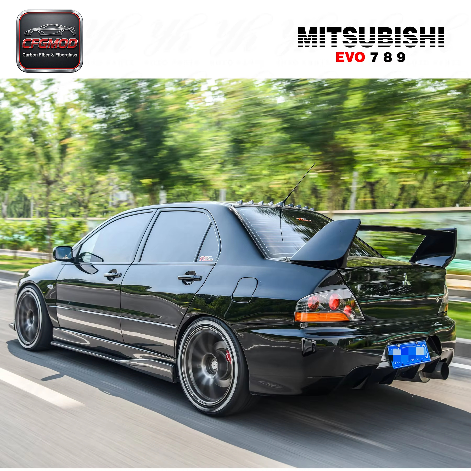 For Lancer Evolution EVO 7 8 9 FQ Rear Trunk Spoiler Wing — 1