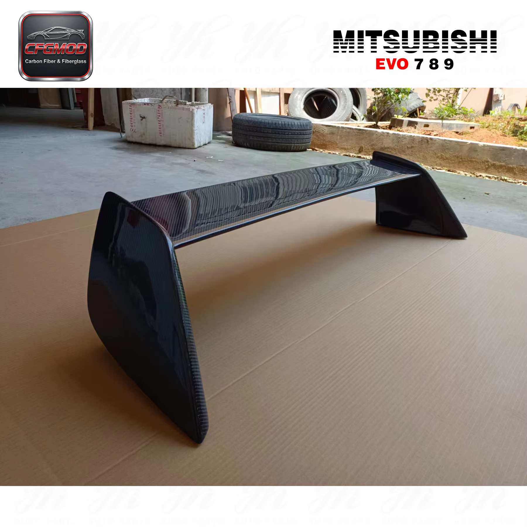 For Lancer Evolution EVO 7 8 9 FQ Rear Trunk Spoiler Wing — 7